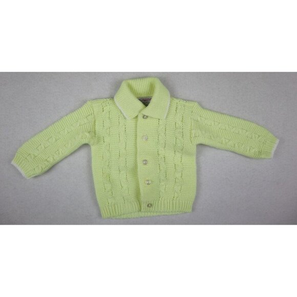 INFANT GIRLS YELLOW CARDIGAN SWEATER  BONNET SOCKS SET - CRADLEKNIT - Picture 3 of 9